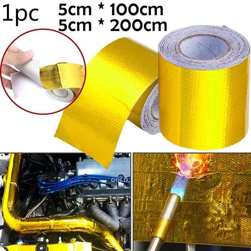 Gold Car Thermal Exhaust Air Intake Heat Insulation Shield Wrap Tape