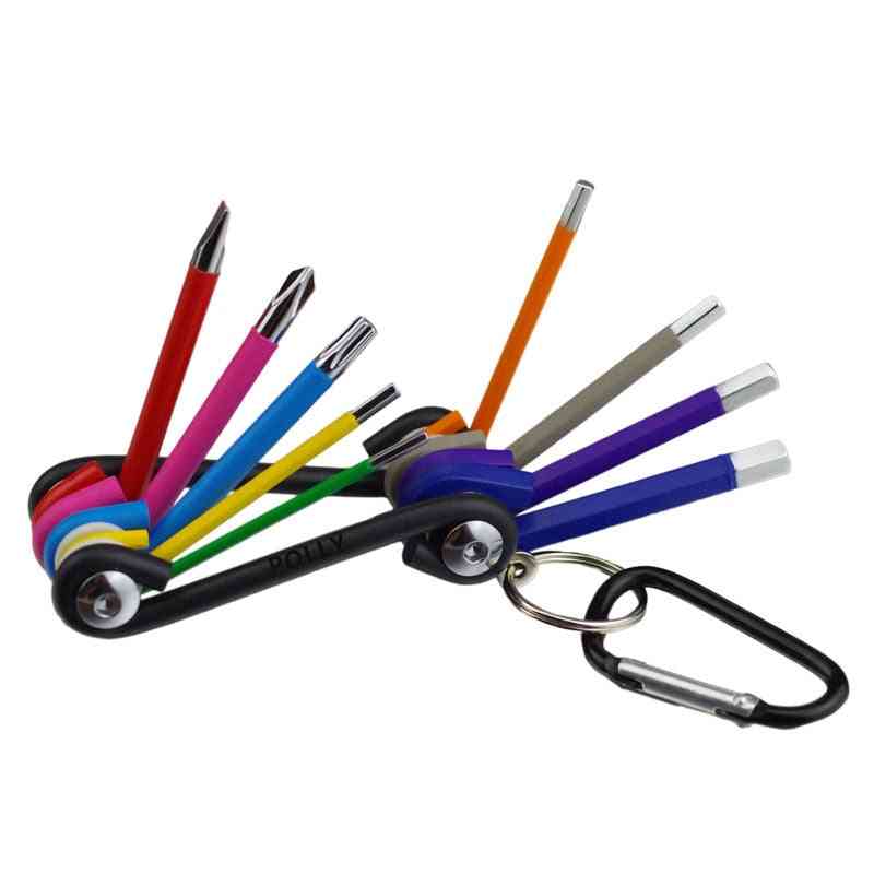 Set di chiavi a brugola con testa a sfera con codice colore, chiave dinamometrica lunga con chiavi a bussola, accessori per biciclette