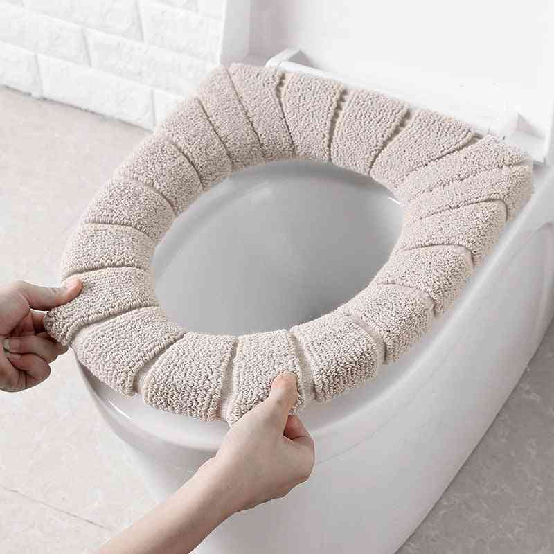 Toilet Seat Cover, Warm Soft Acrylic Washable Bathroom Accessories