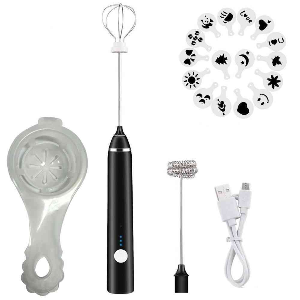 Usb Rechargeable Blender Milk Frother Handheld Electric Mixer