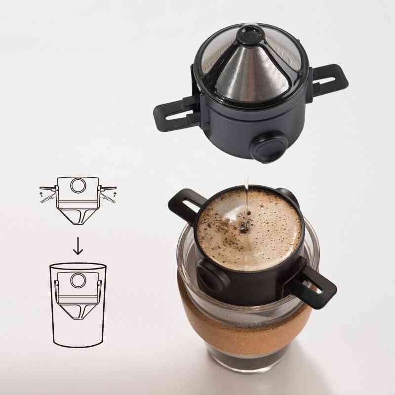 Hordozható újrafelhasználható kézi csepegtető kávé szűrőpohár otthoni / irodai célokra