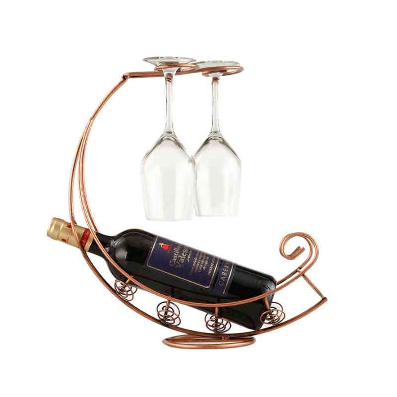 Creative Metal Wine Rack, Hanging Glass Holder, Display Stand Bracket Decor