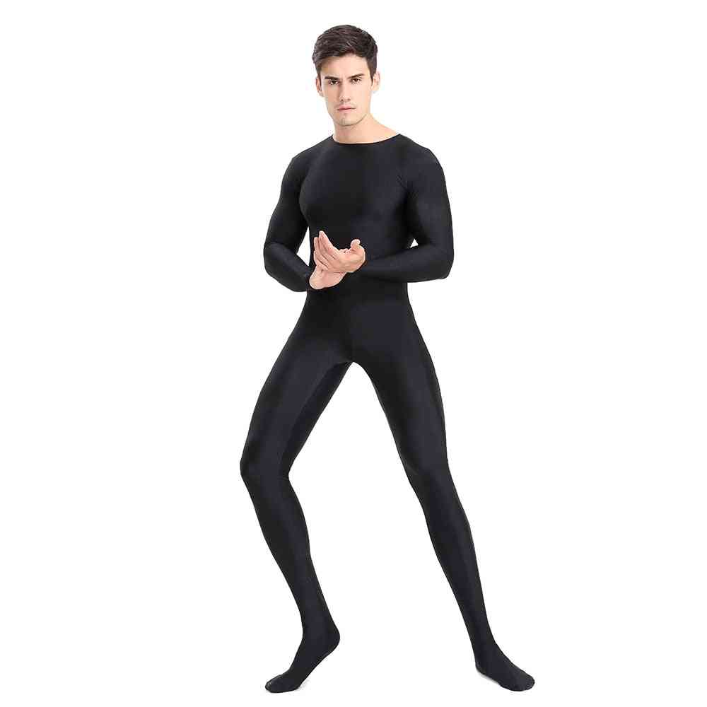 Full Body Zentai Spandex Footed Skinny Tight Jumpsuits