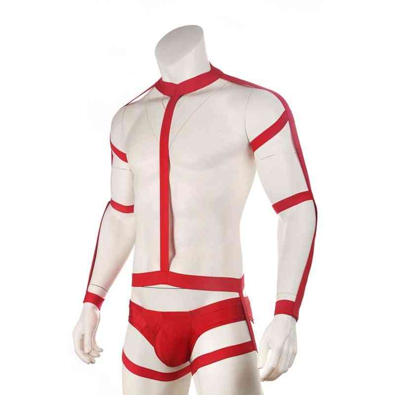 Body Harness elastisches Bondage Set, Unterwäsche Männer Brust Schultergurt