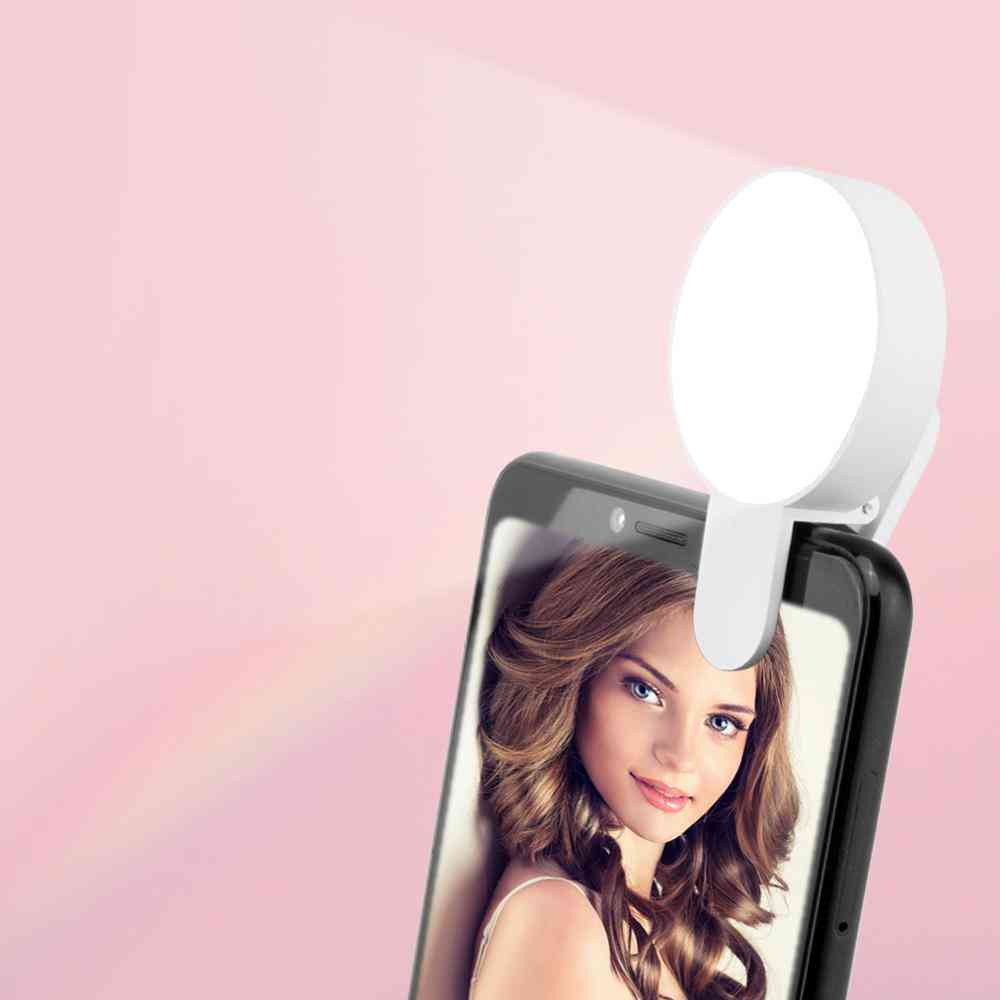 Portable Circle Photography Clip, Led Selfie Ring Light For Mobile Phones