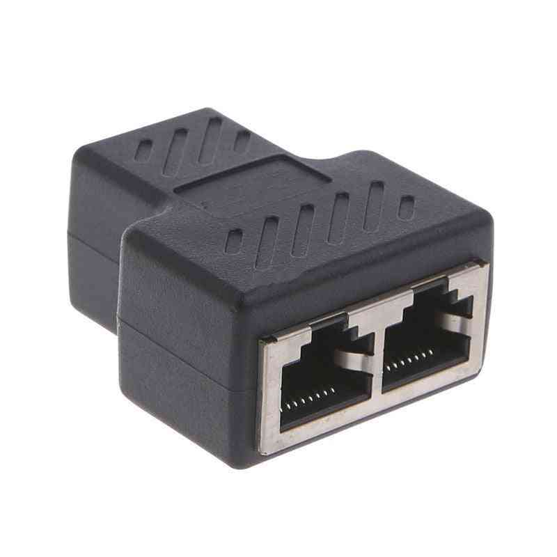 1 To 2 Ways Lan Ethernet Network Cable, Female Splitter Connector Adapter