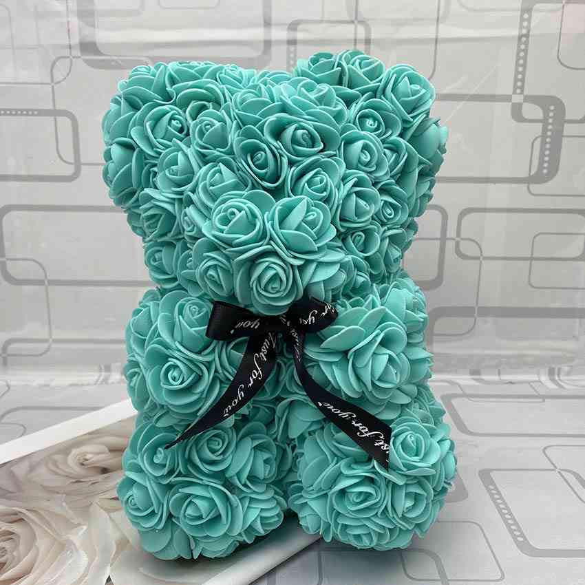 Teddy Rose Bear With Box Artificial Flower Valentine Day