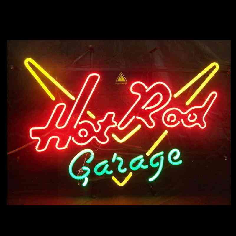 Hot Rod Garage Glass Neon Light Sign