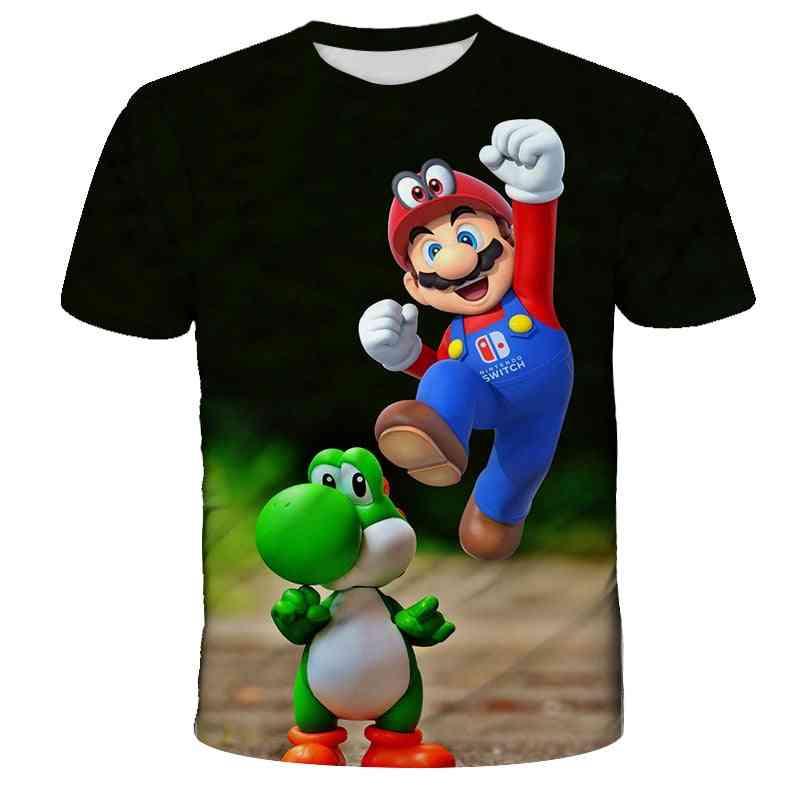 3d Print, Super Mario Cartoon Hooded Sweatshirt For Boy Set-4