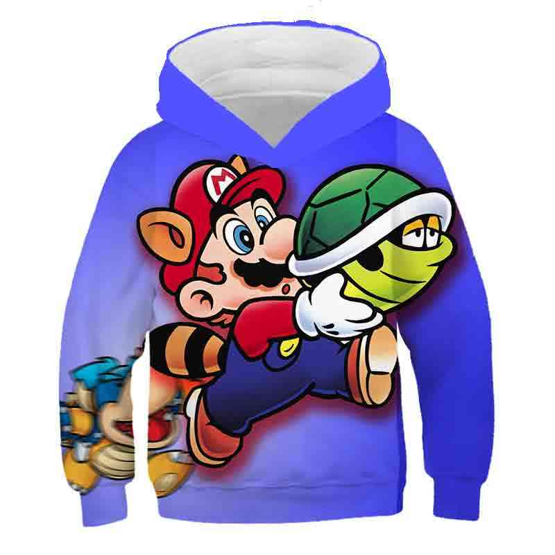 Druk 3D, bluza z kapturem Super Mario dla chłopca, zestaw-15