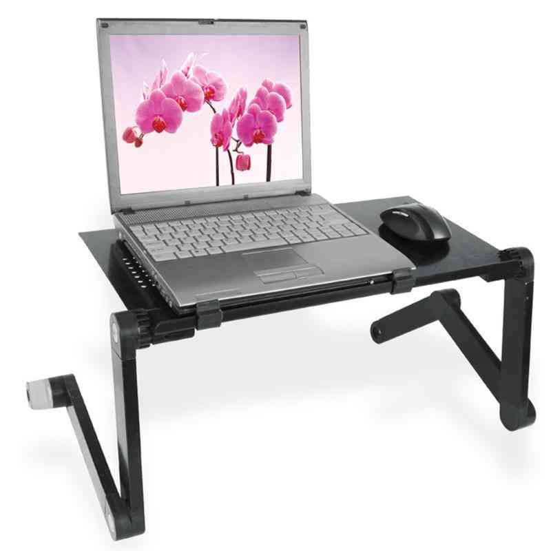 Adjustable Laptop Table, Folding Desk Stand, Aluminum Tablet With Dual Cooling Fan