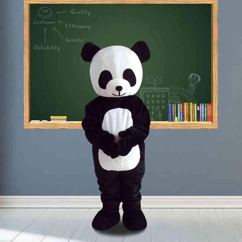 Mascota de personaje de dibujos animados de traje de oso panda