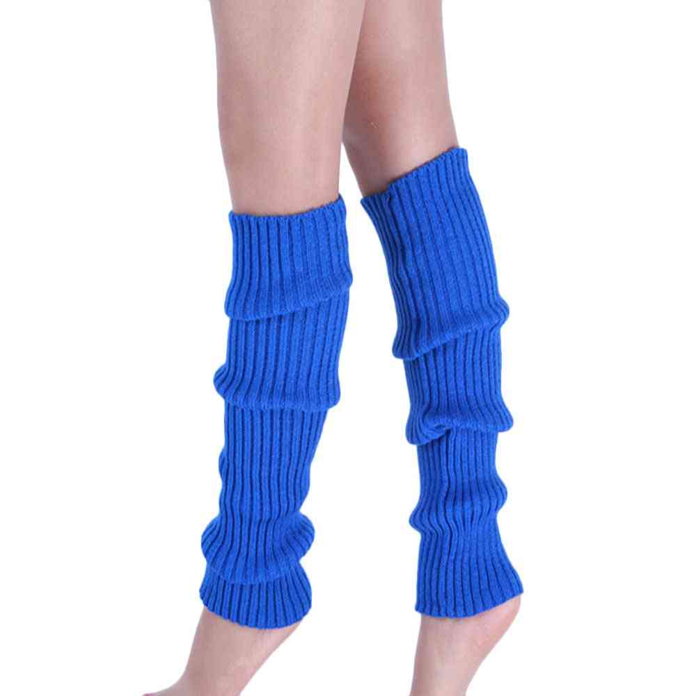Puños de las botas medias de punto más cálidas en las piernas, calcetines hasta la rodilla de algodón