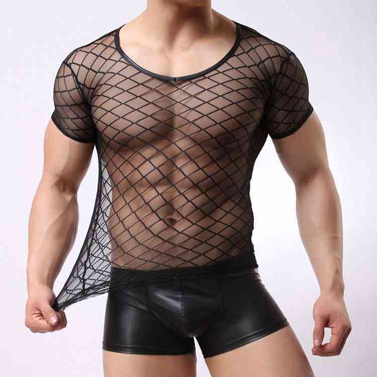 Diamond Transparent, Mesh Underwear, Stripe Erotic, Net Shirts