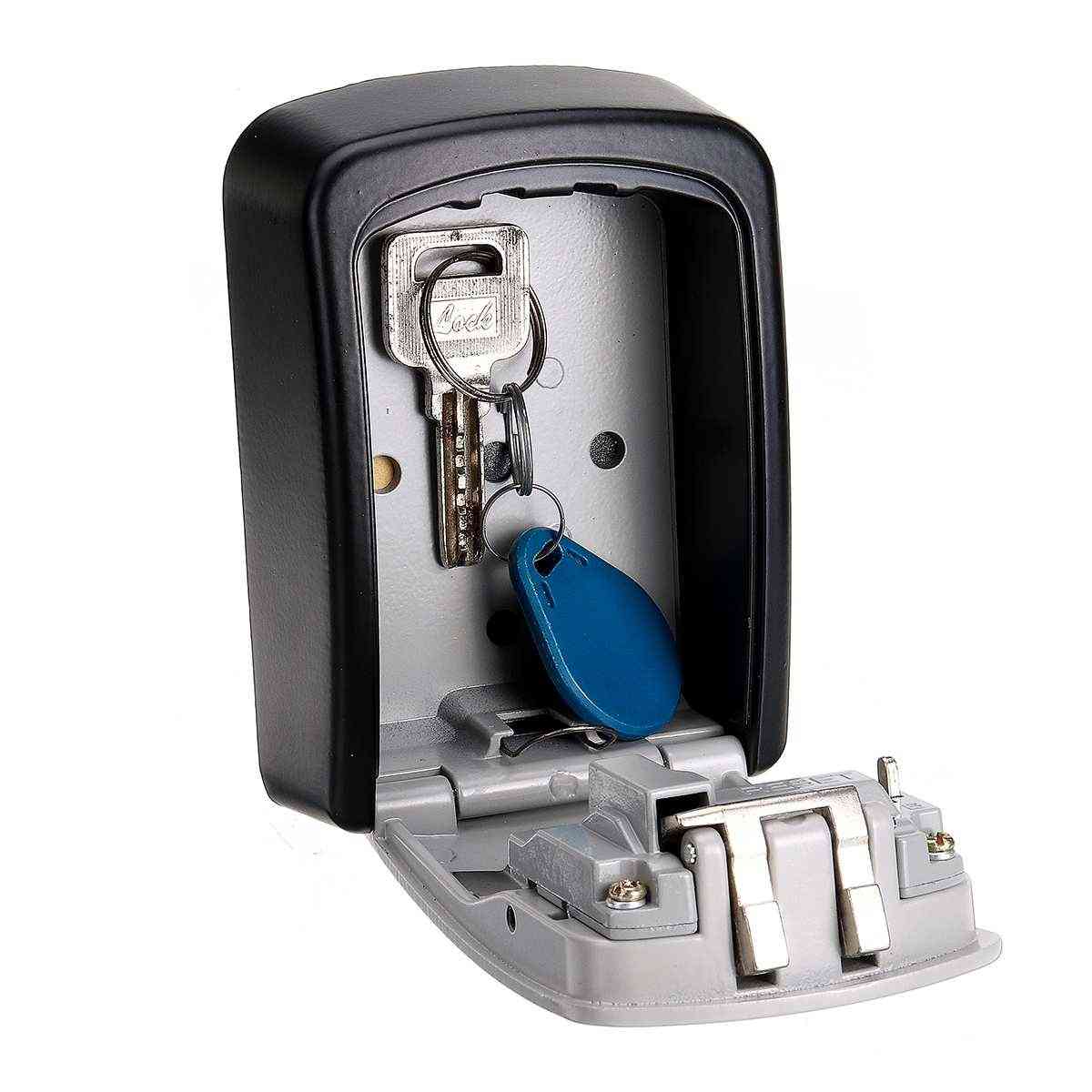 4-digit Wall-mounted Curved Key Card Password Master Key Safe Box