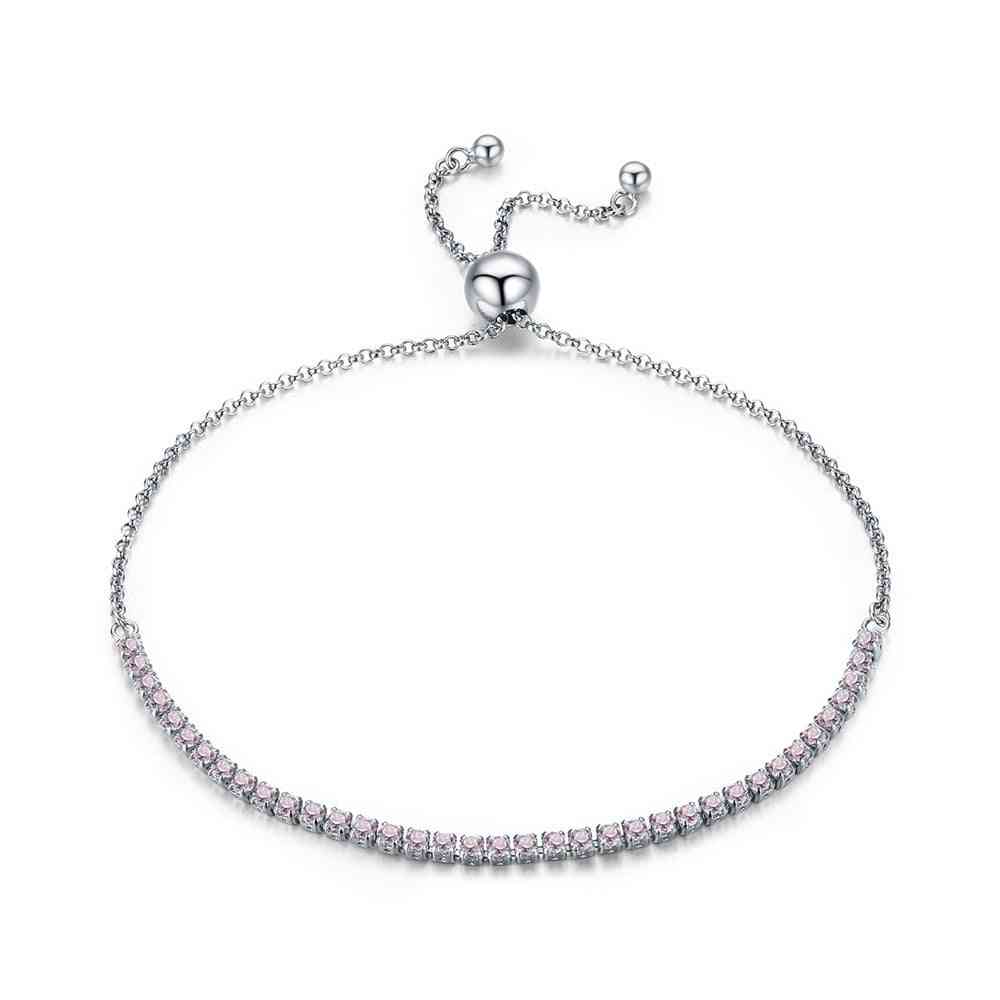 Sterling Silver Sparkling Strand Bracelet Women Link Tennis Bracelet Jewelry