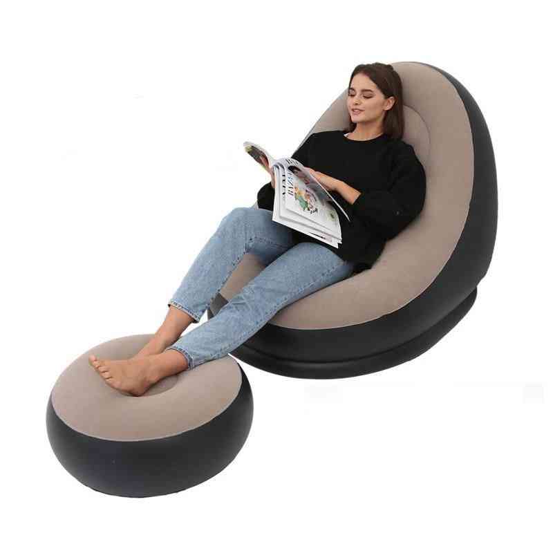 Inflatable Folding Recliner Outdoor Sofa Bed With Pedal Chair