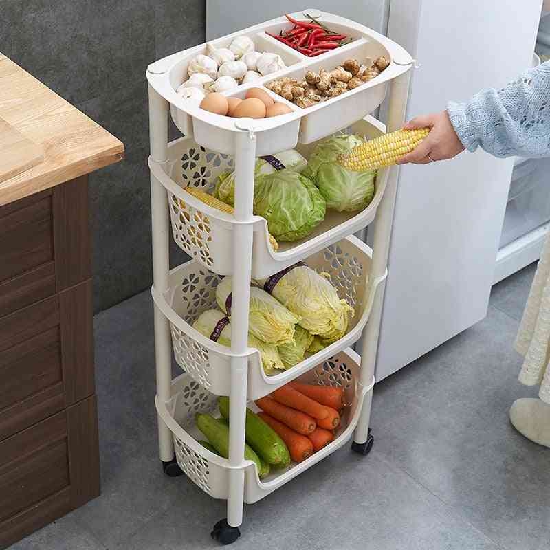 Multi-layer, Fruit & Vegetable, Storage Shelf Rack, Kitchen Trolley With Wheels