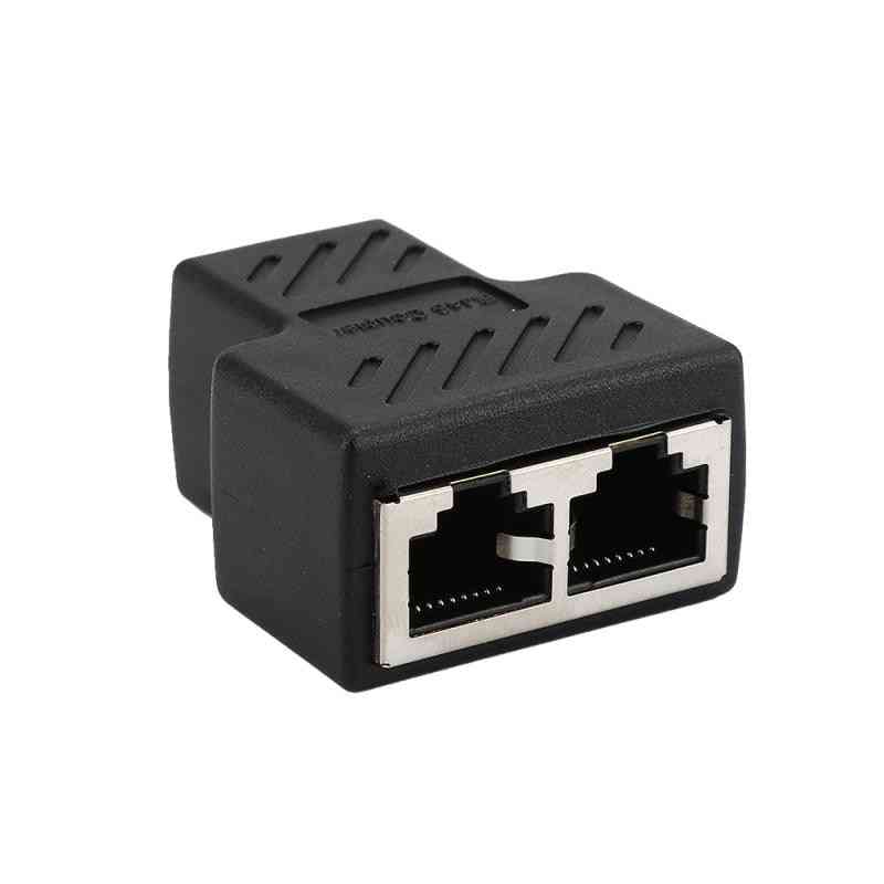 Rj45 Splitter Network Adapter Connector-double Ports Plug