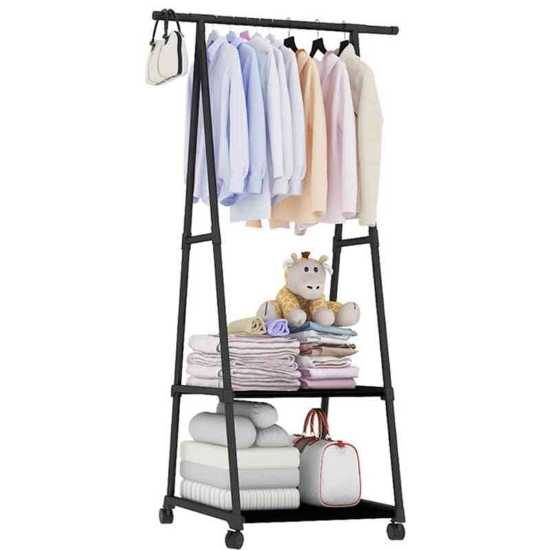 Floor Stand Rack, Shelf With Wheels For Hanging Clothes