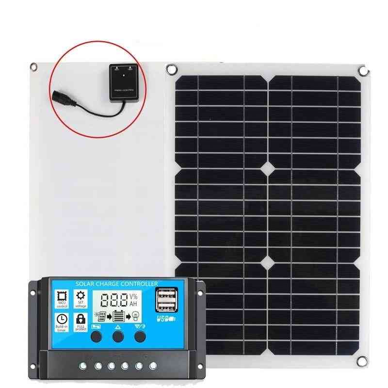 Prenosný solárny panel, súprava nabíjačky, port USB s LCD displejom, generátor radiča