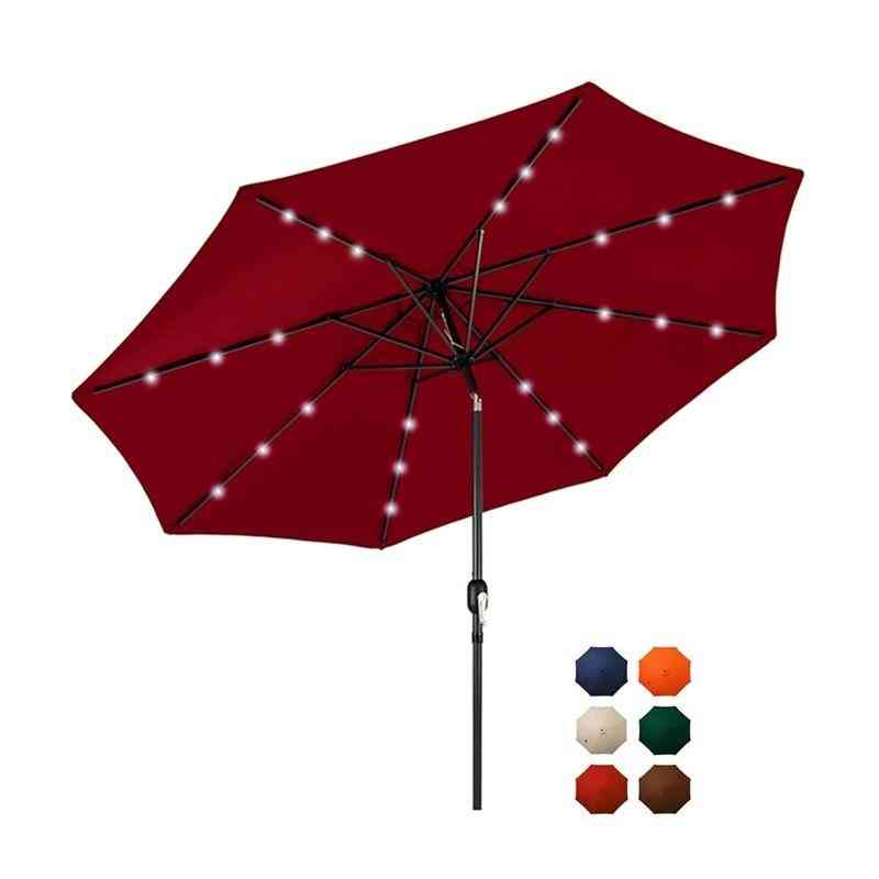Solar Powered Led Lighted Patio Umbrella