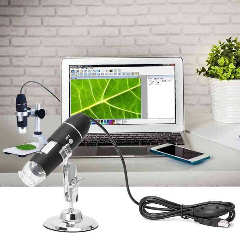 8-led, Usb Digital Camera, Endoscope Microscope Magnifier With Metal Stand