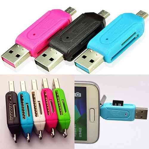 2 In 1 Usb 2.0 Tf, Sd Card Reader Adapter For Pc, Phone, Computer, Laptop