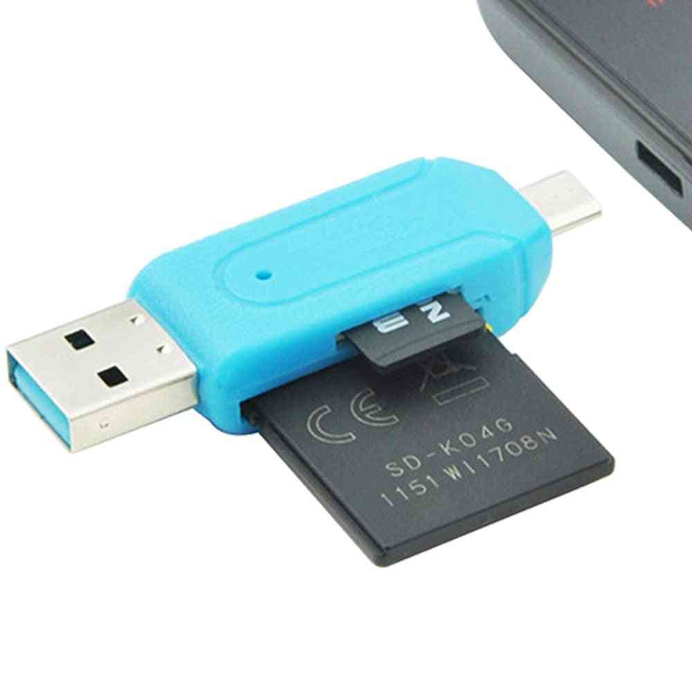 2 az 1-ben USB 2.0 tf, sd kártyaolvasó adapter pc, telefon, számítógép, laptop számára