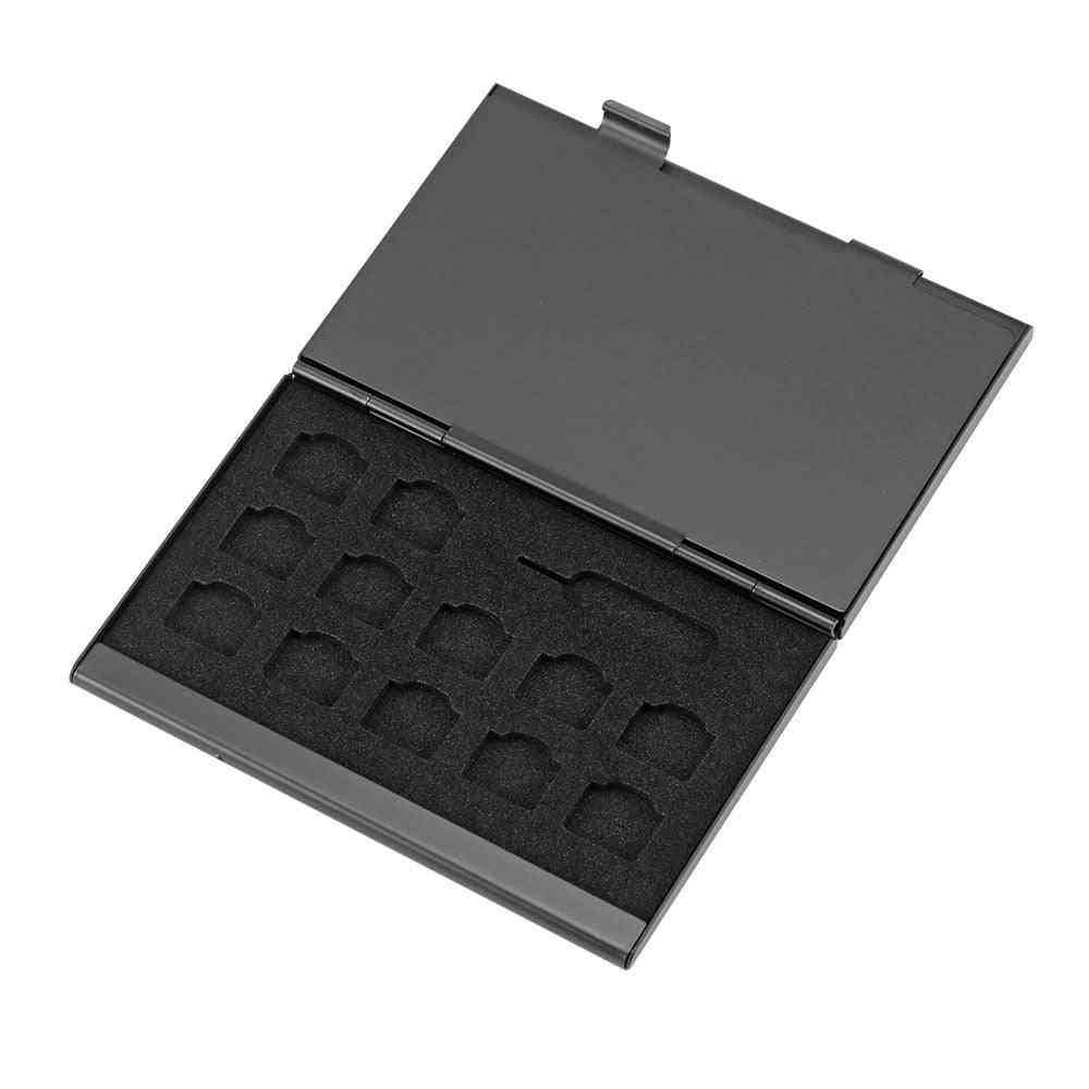 21 in 1 aluminium draagbare sim-micro-pin, opbergdoos voor nano-geheugenkaart