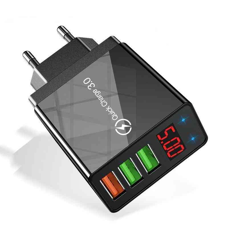 Usb Charger For Smartphone, Digital Display Fast Charging Wall Phone