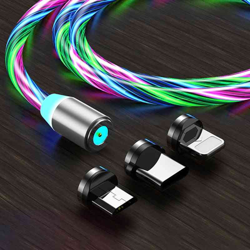 Magnetisches Ladekabel für Smartphone, fließender Glühschnellladetyp C-Code