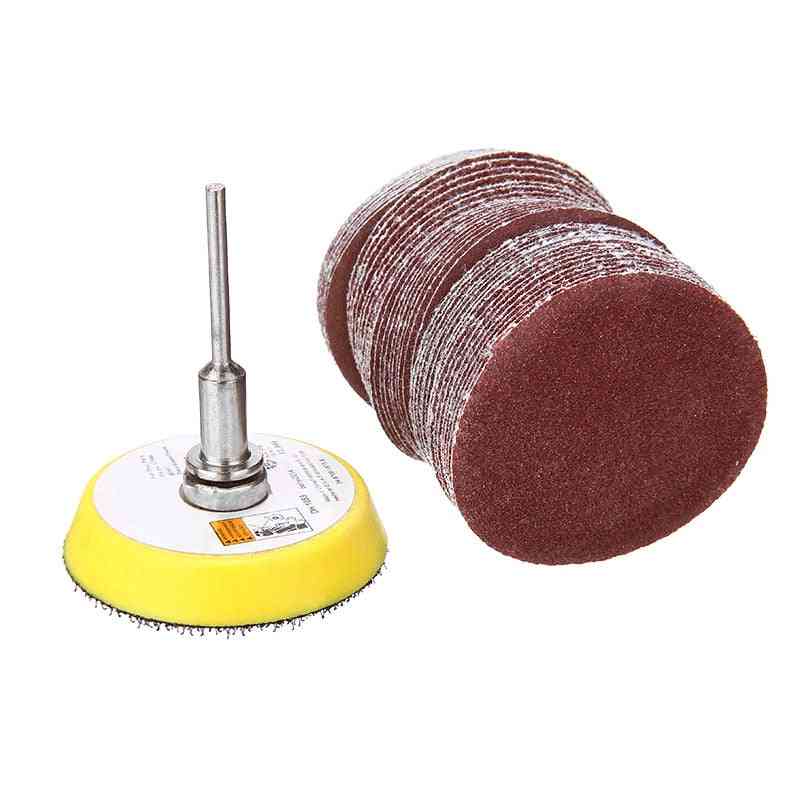 50pcs Grits Sandpaper Discs Pad With M6 Backer Plate