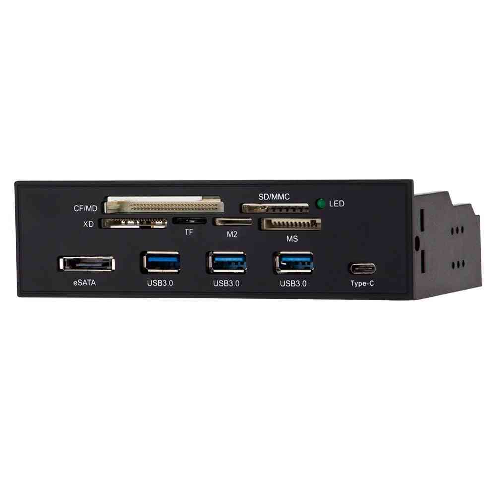 Pc Computer Front Panel, Usb 2.0 Card Reader With 3 Ports