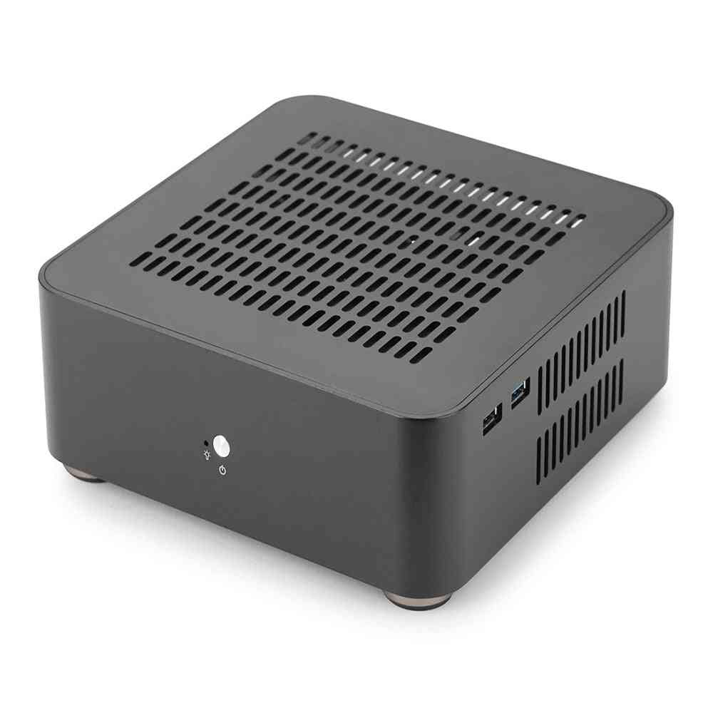 All Aluminum Chassis Small Desktop Computer Case Psu Htpc Mini Itx Pc Houses With Power Supply