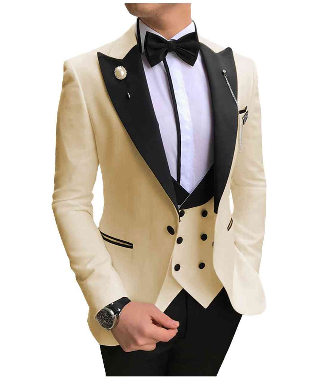 3-pieces Slim Fit, Noble Tuxedos, Formal Blazer, Pants, Vest Suit