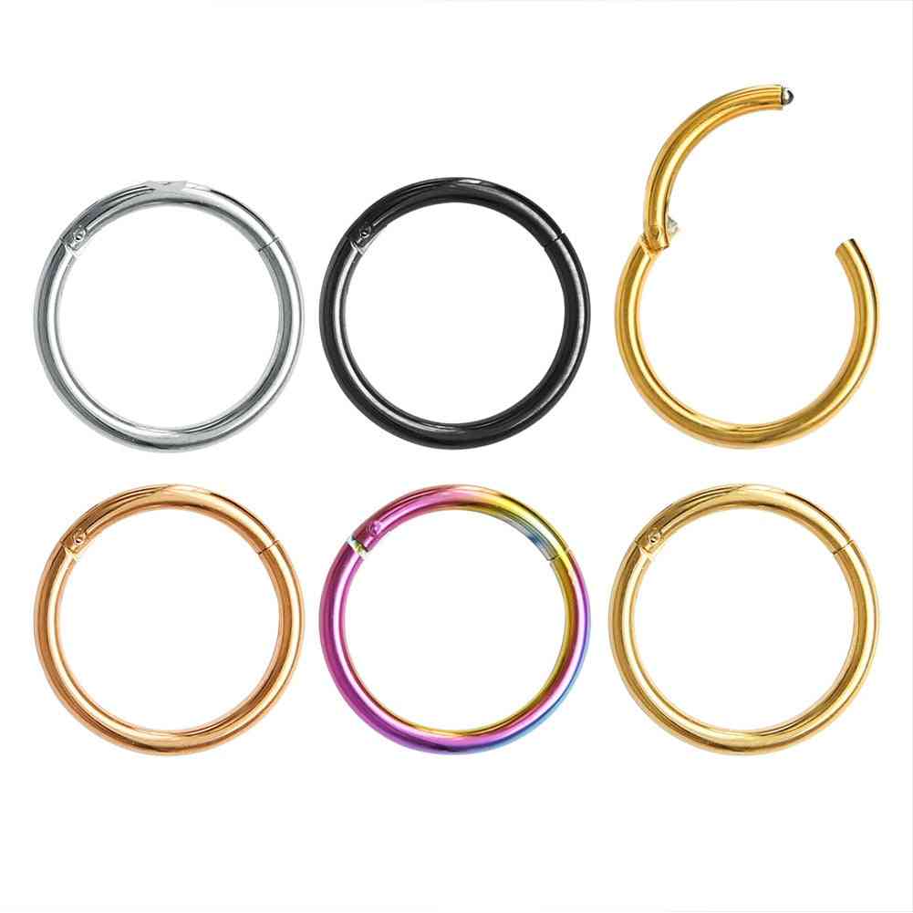 Septum Clicker, Nose Ring, Lip, Ear &cartilage Ear Helix, Steel Ring Hoop