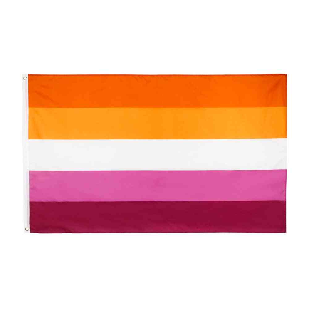 Johnin zonsondergang lesbiennes trots vlaggen