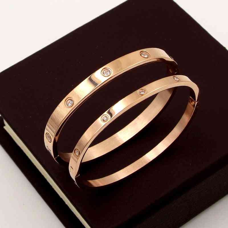 Woman Bracelets Stainless Steel, Bangles And Cubic Zirconia Jewelry