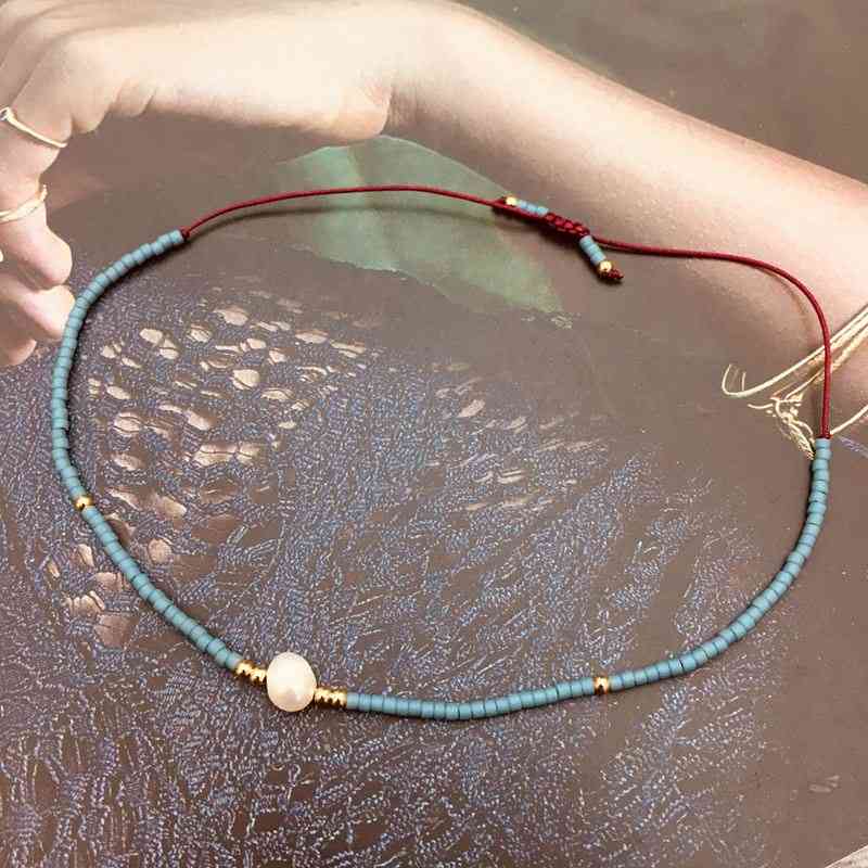 Vintage schlichtes Design, handgefertigte verstellbare Seil-Delica-Perlen-Armbänder