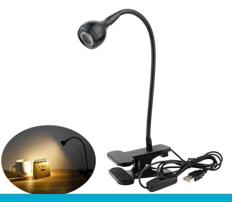 Usb Rechargeable Power Supply Desk Lamp With Clip Holder