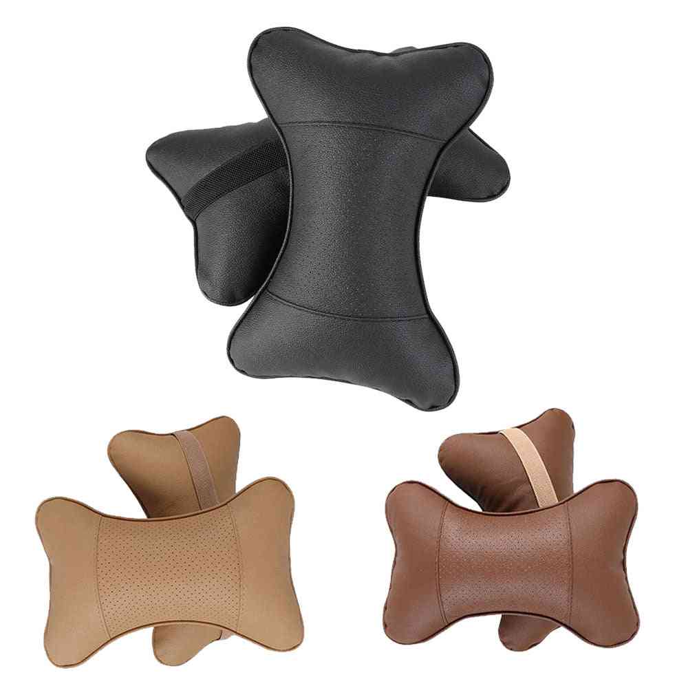 Artificial Leather- Car Protection, Neck Headrest, Hole-digging Pillow