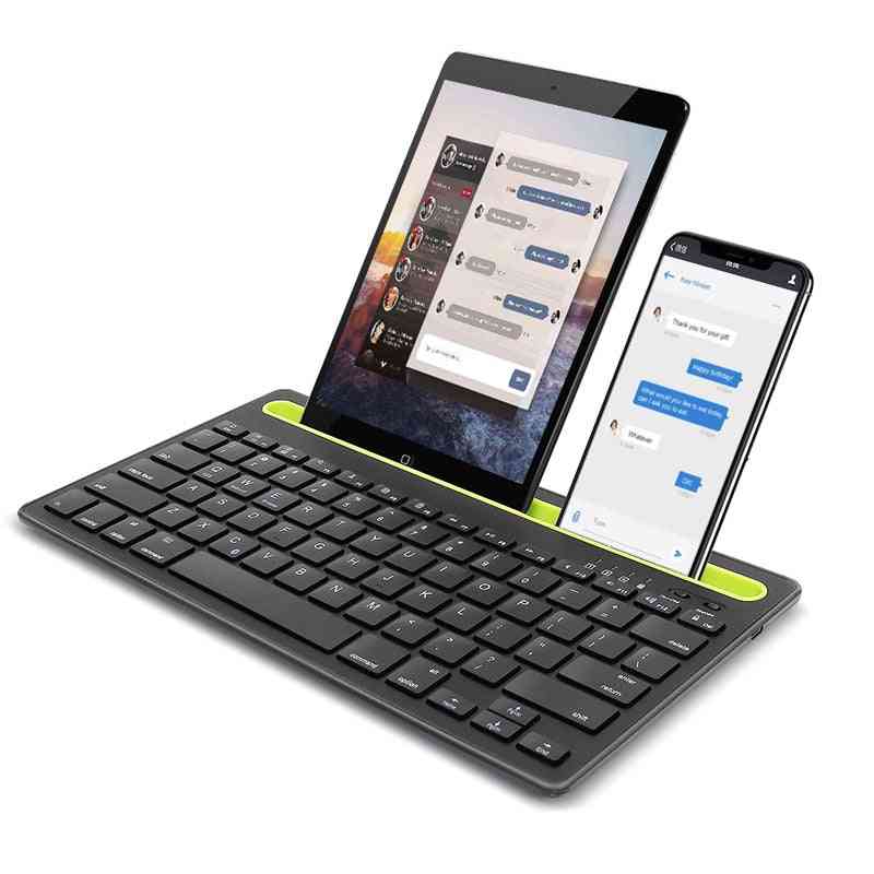 Bluetooth, Cordless Keyboard With Phone, Tablet Slot Holder