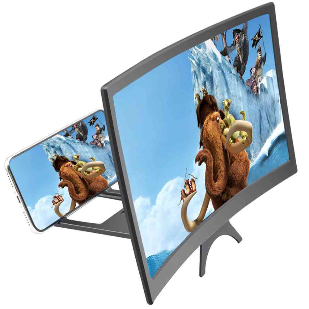 Hd 3d Video Mobile Phone Magnifying Glass Bracket, Curved Phone Screen Amplifier