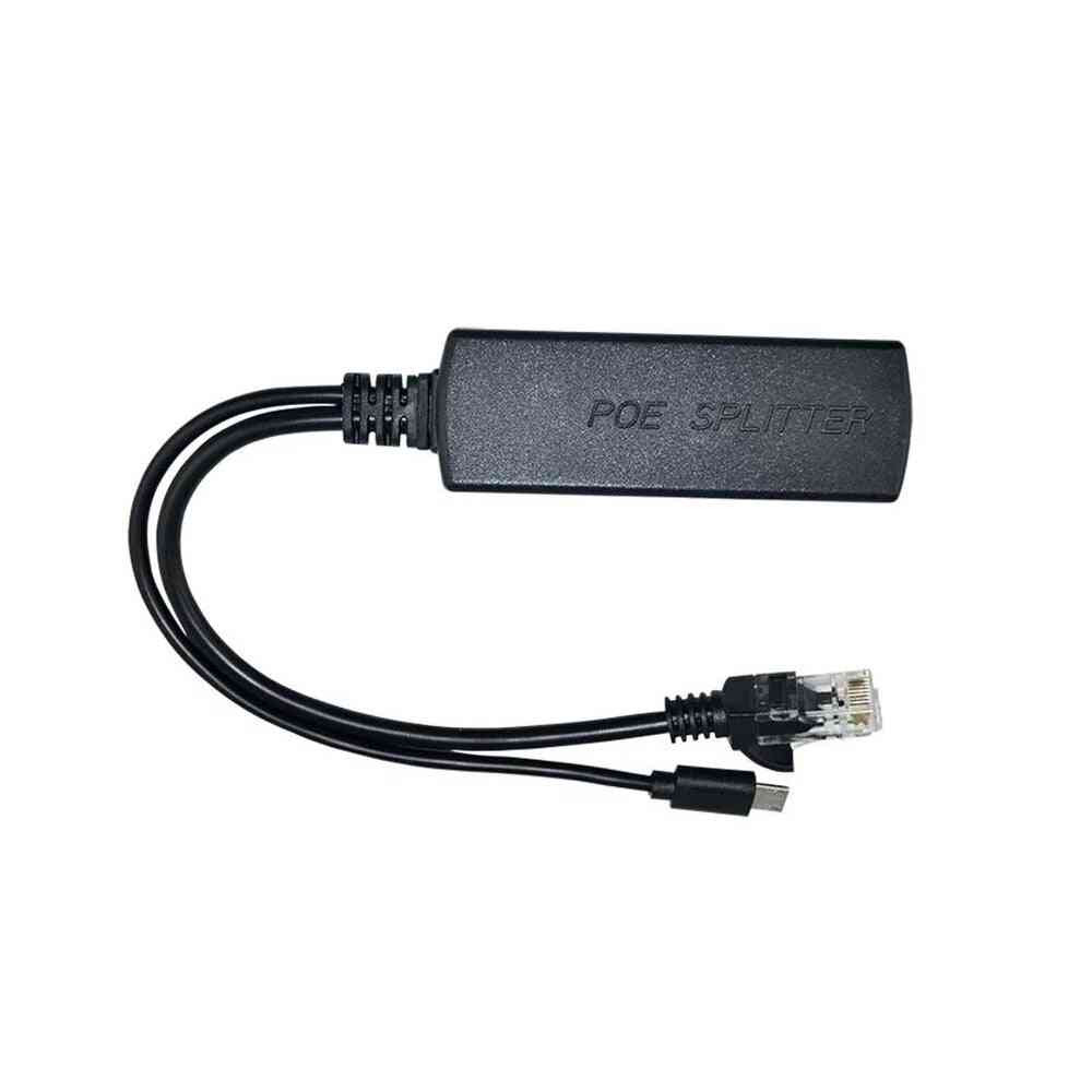 2,5kV odrušovací napájení přes ethernet 48v až 5v 2,4a 12W aktivní Poe splitter micro USB zástrčka