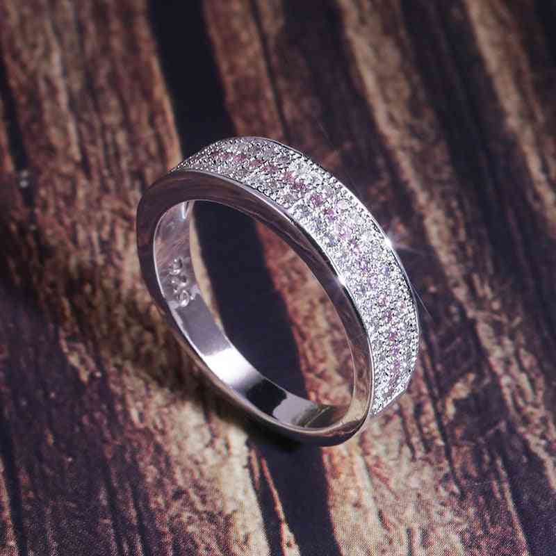 Srebrn prstan z okroglim safirnim cirkonom, gemstone