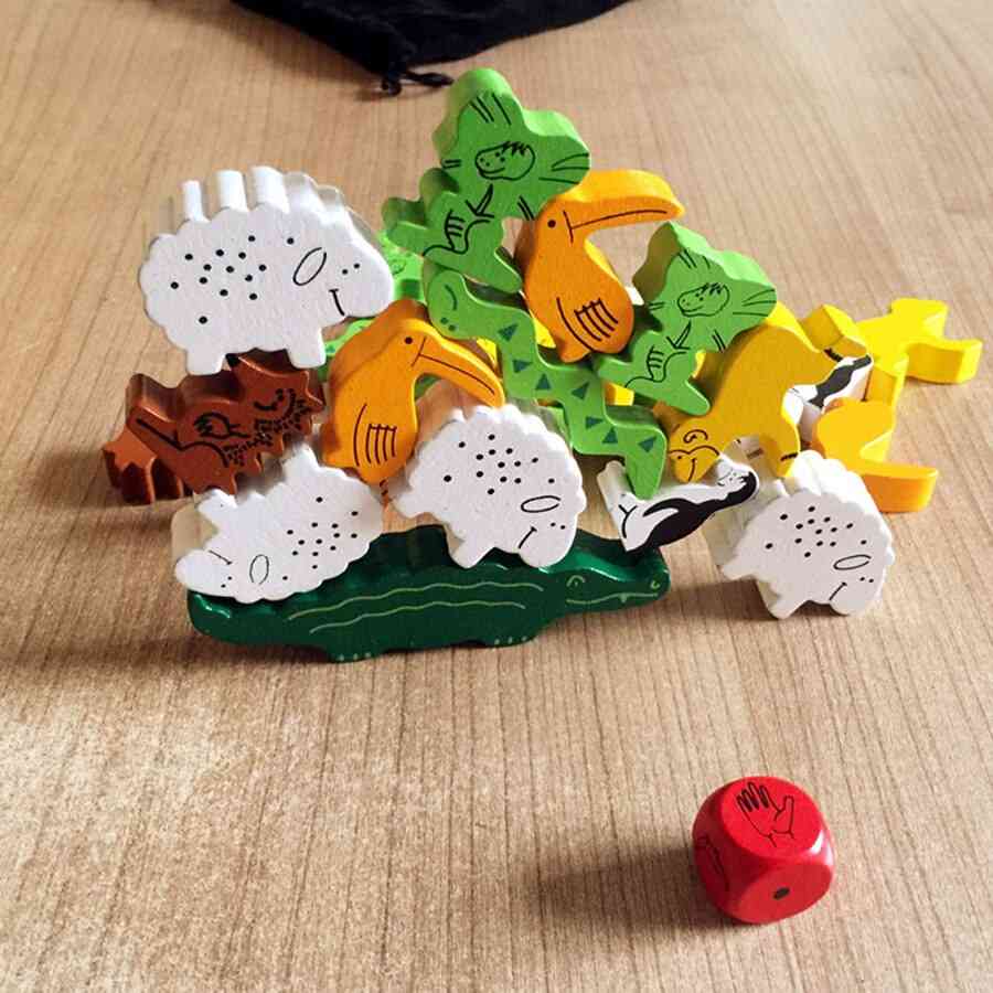 Children Montessori Wooden Blocks Animal Giant Games Kids Educational