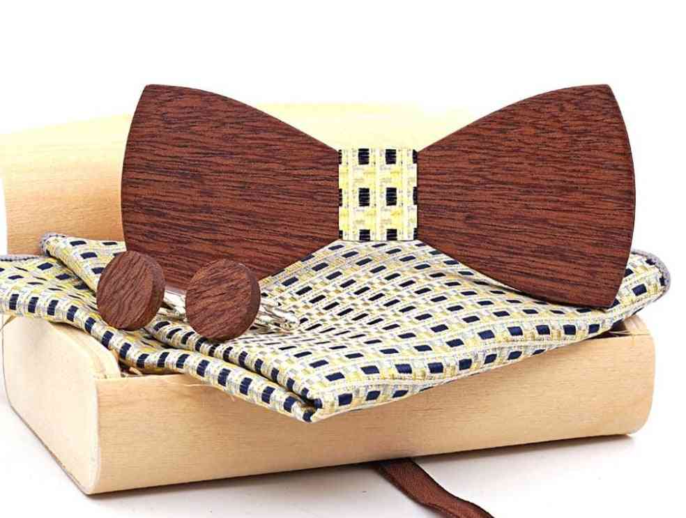 Krawat motylkowy, drewniane muszki imprezowe