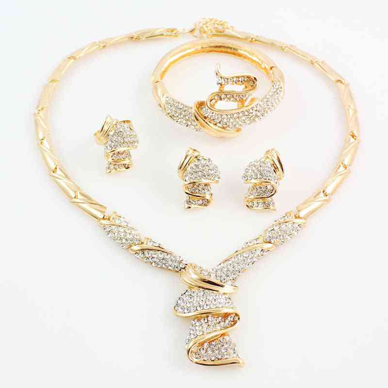Alloy Rhinestone- Necklace, Bracelet & Ring, Earrings