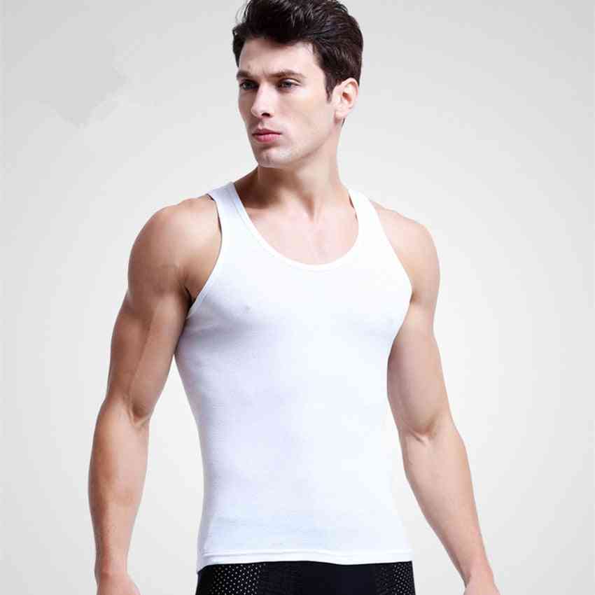 Man's Cotton Solid Seamless Underwear Sleeveless Tank Vest Undershirts
